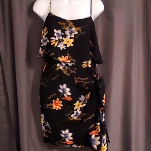 Lush Black Dress with Floral Accents